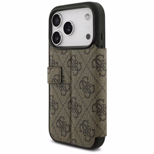 Guess Book 4G Metal Logo atverams maciņš iPhone 18 Pro / 17 Pro, brūns