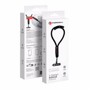 FORCELL F-DESIGN R10X40 rokas telefona siksniņa ar regulējamu garumu (maks. 20cm cilpā) melna
