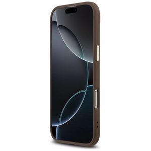 Guess 4G Triangle Logo Magnētiskais viedtālruņa apvalks iPhone Air - brūns un zelta