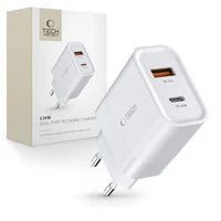 Tech-Protect C30W lādētājs USB-C PD 30W / USB-A QC 3.0 - balts