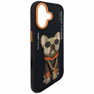 Nimmy Glasses Cool Dog viedtālruņa apvalks iPhone 17 - melns