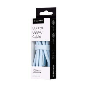 Kruger&Matz Basic silikona USB–USB-C kabelis, 1 m, zils