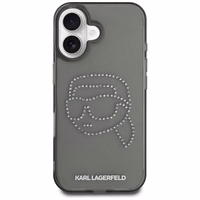 Karl Lagerfeld IML Rhinestones Karl Head apvalks iPhone 16 melns