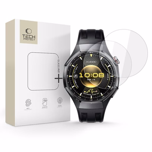 Tech-Protect Glass Fit+ 2 gabalu rūdītā stikla komplekts Huawei Watch GT 6 Pro 46mm pulkstenim - caurspīdīgs