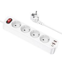 Pagarināšanas lenta Hoco 1,8 m 4 kontaktligzdas + 2 x USB A + USB C QC3.0 PD 3A 20W NS1 balta
