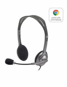 Logitech H111 stereo pelēkas austiņas 981-000593