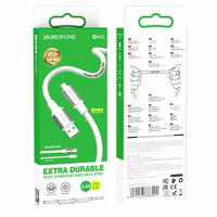 Borofone Kabelis BX82 Bountiful - USB uz Micro USB - 2,4A 1 metrs balts
