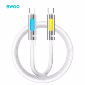 BWOO 240W Super Fast Charging Data Kabelis With RGB Light balts X325C-C