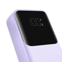 Joyroom JR-PBC06 mini portatīvais lādētājs ar iebūvētiem USB-C / Lightning kabeļiem 30W 10000mAh - violeta