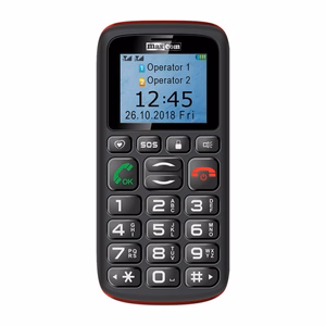 Maxcom MM 428 L GSM mobilais tālrunis, melns un sarkans
