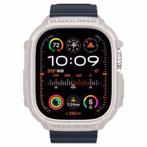 Spigen Rugged Armor apvalks Apple Watch Ultra 1 / 2 (49mm) - bēšs