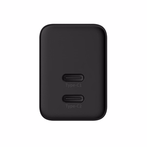 Crong Ultra Compact GaN sienas lādētājs, 2 × USB-C, 35 W, PD 3.0, PPS, melns
