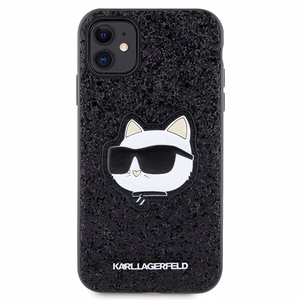 Karl Lagerfeld KLHCN61G2CPK iPhone 11 / Xr 6.1" чёрный/чёрный хардкейс Glitter Choupette Patch