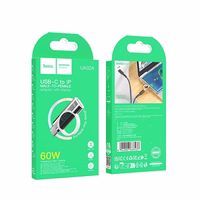 Adapteris USB-C uz Lightning Hoco 3A 60W ar digitālo indikatoru UA32A sudrabains