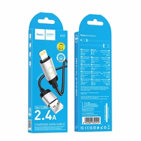 Kabelis USB A uz Lightning Hoco 2,4A 1 m X117 melns