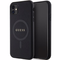 Guess GUHMN61PSAHMCK apvalks iPhone 11 / Xr - melns Saffiano MagSafe