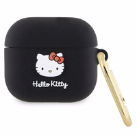 Hello Kitty silikona 3D Kitty galvas apvalks AirPods 3 - melns