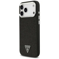 Guess Mirdzošs Trīsstūra Logotips Magnētiskais viedtālruņa apvalks iPhone 17 Pro Max - melns