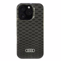 Audi IML Izšuvuma raksts Magnētiskais iPhone 16 Pro 6.3" melns/melns cietais apvalks AU-IMLMIP16P-Q5/D3-BK