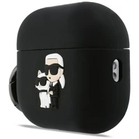 Karl Lagerfeld Silicone Karl & Chaupette Head 3D macins AirPods Pro 3 - melns