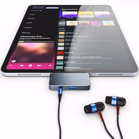 HUB Tech-Protect V6 4in1 USB-C - USB-A 3.0 / USB-C PD100W / HDMI / mini jack 3.5mm - pelēks