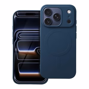 Чехол для iPhone 17 Pro силиконовый Mag Cover совместимый с MagSafe (большое отверстие) синий