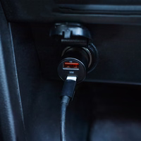 Maxlife MXCC-04 PD QC auto lādētājs 1x USB-C 1x USB 20W melns