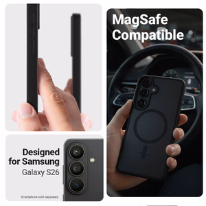 Crong Hybrid Matte Magnetic MagSafe vāciņš ierīcei Samsung Galaxy S26, pelēks
