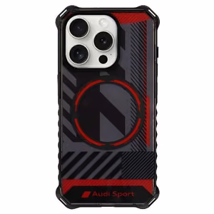 Audi IML Sport Magnētiskais viedtālruņa apvalks iPhone 15 Pro 6.1" melns/melns cietais apvalks AU-IMLMIP15P-RSQ/D2-BK