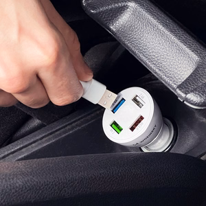 Wozinsky WCCAW 50W 4x USB-A QC automašīnas lādētājs - balts