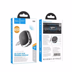 AUX Bluetooth adapteris Jack 3,5 mm Hoco ar displeju E80 melns