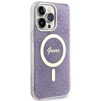 Guess GUHMP14XH4STU iPhone 14 Pro Max 6.7" violets cietais viedtālruņa apvalks 4G Magnētiskais