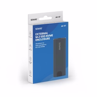 Savio M.2 SSD NVMe external drive enclosure, USB-C 3.1, AK-67, pelēks
