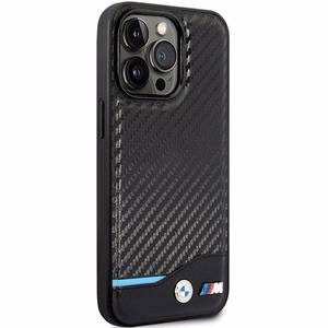BMW Leather Carbon macins priekš iPhone 13 Pro Max - Melns
