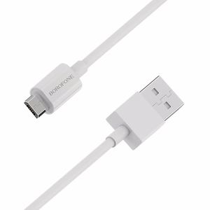 Borofone Kabelis BX22 Bloom - USB uz Micro USB - 2,4A, 1 metrs, balts