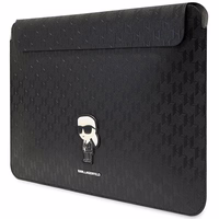 Karl Lagerfeld Saffiano Monogramma Ikonik apvalks 14" klēpjdatoram - melns