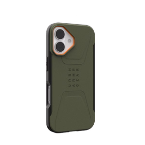 UAG Civilian MagSafe maciņš iPhone 17 - olive and oranžs