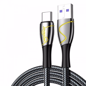 USB kabelis Joyroom Mermaid Series melns Type-C 120cm (līdz 5A)