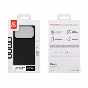 Crong Color Cover Magnetic MagSafe vāciņš ierīcei iPhone 17 Pro Max, melns