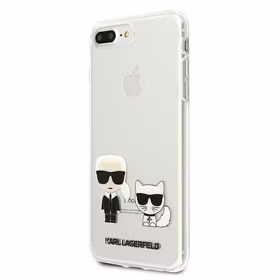 Karl Lagerfeld Karl & Choupette viedtālruņa apvalks iPhone 7 / 8 Plus - caurspīdīgs