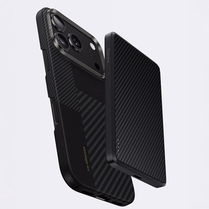 Benks Montage magnētiskais Armor Air Kevlar viedtālruņa apvalks ar metāla rāmi 600D+1500D (MB69) Iphone 17 Pro melns