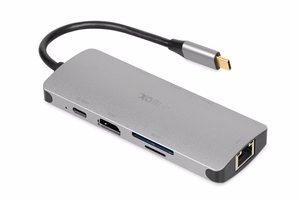 iBox IUH3RJ4K centrmezgls USB Type-C 5000 Mbit/s Sudraba