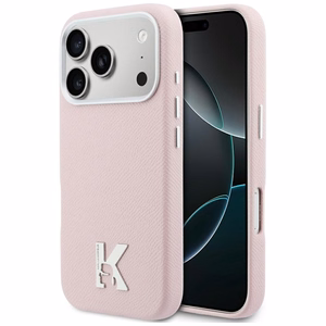 Karl Lagerfeld Karl Head Logo MagSafe futrālis iPhone 17 Pro Max - Rozā krāsā