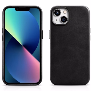 Чехол iCarer Oil Wax Premium Leather для iPhone 14 Plus магнитный кожаный с MagSafe чёрный