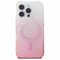 Guess IML Glitter Gradient MagSafe apvalks viedtālrunim iPhone 16 Pro Max - rozā