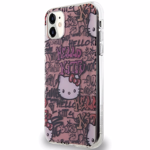 Hello Kitty IML grafiti viedtālruņa apvalks iPhone 11 / Xr - rozā