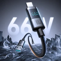 Joyroom S-A16 Pro Prism sērijas 66W USB-A - USB-C kabelis ar ekrānu 1,2 m - melns