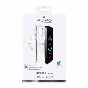 Puro Lite Mag MagSafe Silikona apvalks iPhone 14 / 13 - caurspīdīgs