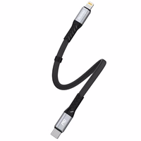 Dudao L10P Lightning - USB-C PD 20W kabelis 0.23m - melns