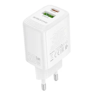 Borofone Lādētājs BN27 USB + Type C - QC 3.0 PD 20W balts